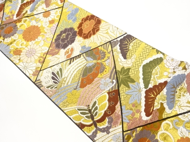 JAPANESE FUKURO OBI / KARA-ORI / WOVEN PEONY